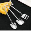9Pcs Mini Stainless Steel Shovel Spoons Fork Reusable Tea Ice Cream Cake Fruit Desserts Spoon Server Mixing Spoon Tableware for Kitchen Restaurant Bistro Home Party, Silver view 3