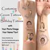 Custom Tattoo Face Tattoo Personalized Name Temporary Tattoo Decor Bachelor Party Wedding Funny Gift 1 Set of 15 Pieces view 2