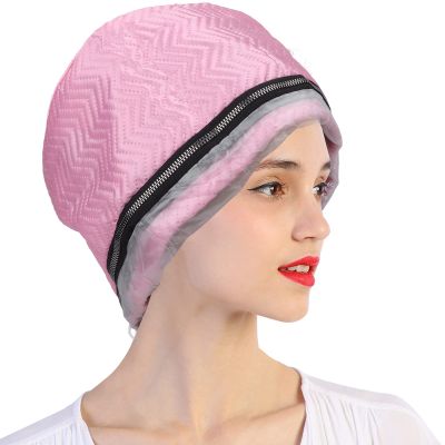 Electric Thermal Hair Hat, Temperature Adjustable Deep Conditioning Electric Heat Hat Pink Hair Steamer Heating Hat Electric Steam Haircare Deep Conditioning Dryer for SPA Home Use