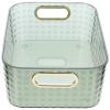 Beavorty Transparent Pattern Makeup Organizer Box Capacity Sundries Storage Basket for Office Snacks Bathroom Essentials and Desktop Organization view 1