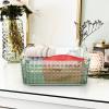 Beavorty Transparent Pattern Makeup Organizer Box Capacity Sundries Storage Basket for Office Snacks Bathroom Essentials and Desktop Organization view 3