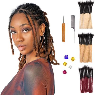 0.6 cm Thickness 14 Inch #T1B/30 30 Strands 100% Real Human Hair Dreadlock Extensions for Men and Women. Handmade for Full Head, Can Be Dyed and Bleached. Dreadlocks Bulk Permanent Locs