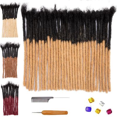 0.6 cm Thickness 14 Inch #T1B/27 60 Strands 100% Real Human Hair Dreadlock Extensions for Men and Women. Handmade for Full Head, Can Be Dyed and Bleached. Dreadlocks Bulk Permanent Locs