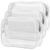 PACKISM Clear Makeup Bag - 3 Pack Clear Travel Bags for Toiletries for Women, Cosmetic Bags Carry on Toiletry Travel Essentials, White Large view 1