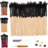 0.6 cm Thickness 8 Inch #T1B/613 30 Strands 100% Real Human Hair Dreadlock Extensions for Men and Women. Handmade for Full Head, Can Be Dyed and Bleached. Dreadlocks Bulk Permanent Locs view 1