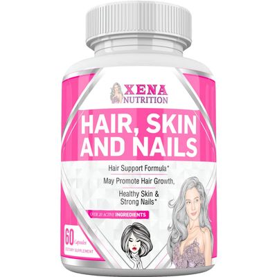 Xena Nutrition Hair Skin & Nails Pills Fight Brittle Nails and Cracked Skin 60 Capsules