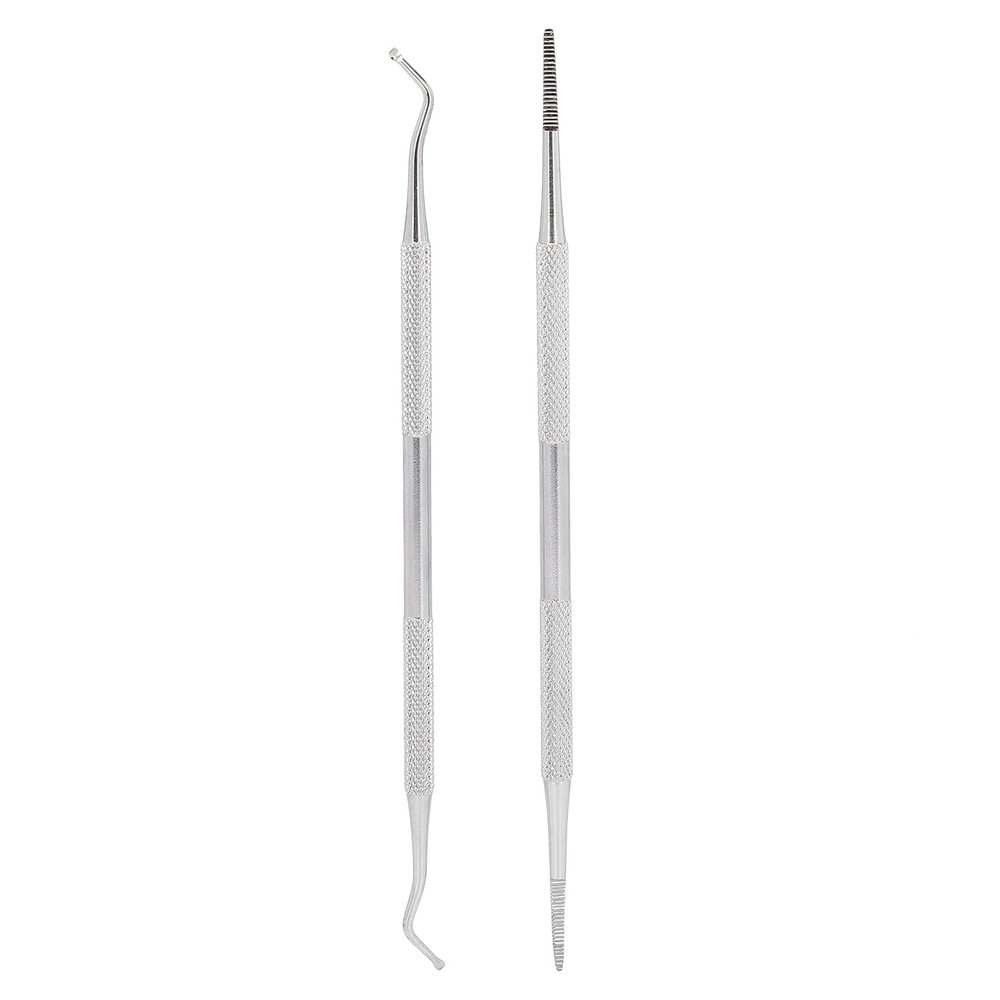 2pcs Ingrown Toenail Tools Stainless Steel Nail Picker Dual Ends Nail File Toenail Cleaner Tools for Nail Salon Home