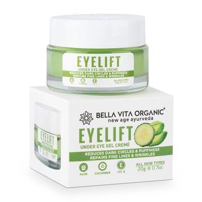 DKM Bella Vita Organic EyeLift Hydrating Natural Under Eye Cream Gel for Dark Circles, Puffy Eyes, Wrinkles & Removal of Fine Lines for Women & Men, 20 gm