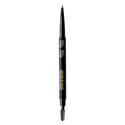 Arches and Halos 2 in 1 Defining Eyebrow Pencil and Powder - Brow Powder with Spoolie Brush - Shape and Fill for Natural Look - Warm Brown - 0.017 oz
