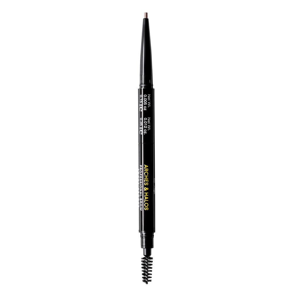 Arches and Halos 2 in 1 Defining Eyebrow Pencil and Powder - Brow Powder with Spoolie Brush - Shape and Fill for Natural Look - Warm Brown - 0.017 oz