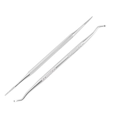 2pcs Ingrown Toenail File Lifter Professional Double Sided Stainless Steel Ingrown Toenail Cleaner Tool for Nail Salon Home