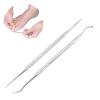 2pcs Ingrown Toenail File Lifter Professional Double Sided Stainless Steel Ingrown Toenail Cleaner Tool for Nail Salon Home view 2