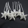 Personalized Fashion Hair Accessories Headdress U-clip Starfish Bride Hair Insert Dish Hair Device U-pin Rhinestone Alloy Hairpin Set (6 PCS) view 2