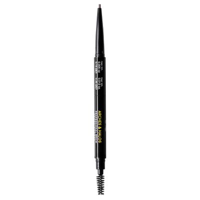 Arches and Halos 2 in 1 Defining Eyebrow Pencil and Powder - Brow Powder with Spoolie Brush - Shape and Fill for Natural Look - Charcoal - 0.017 oz