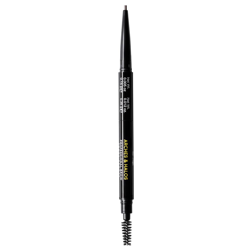 Arches and Halos 2 in 1 Defining Eyebrow Pencil and Powder - Brow Powder with Spoolie Brush - Shape and Fill for Natural Look - Charcoal - 0.017 oz
