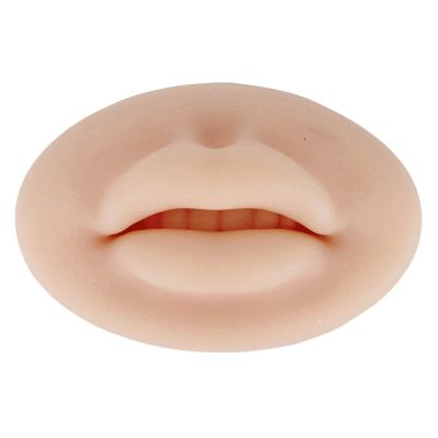 3D Silicone Lips, Makeup Kit for Lip Training, Real Skin Touch Feeling Fake Lips for Semi Permanent Make Up Practice(Dark Skin)