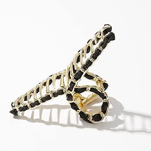 New Women Geometric Big Metal Hair Claws Sweet Headband Hair Clip Hairpin Fashion Hair Accessories (Color : Pink)