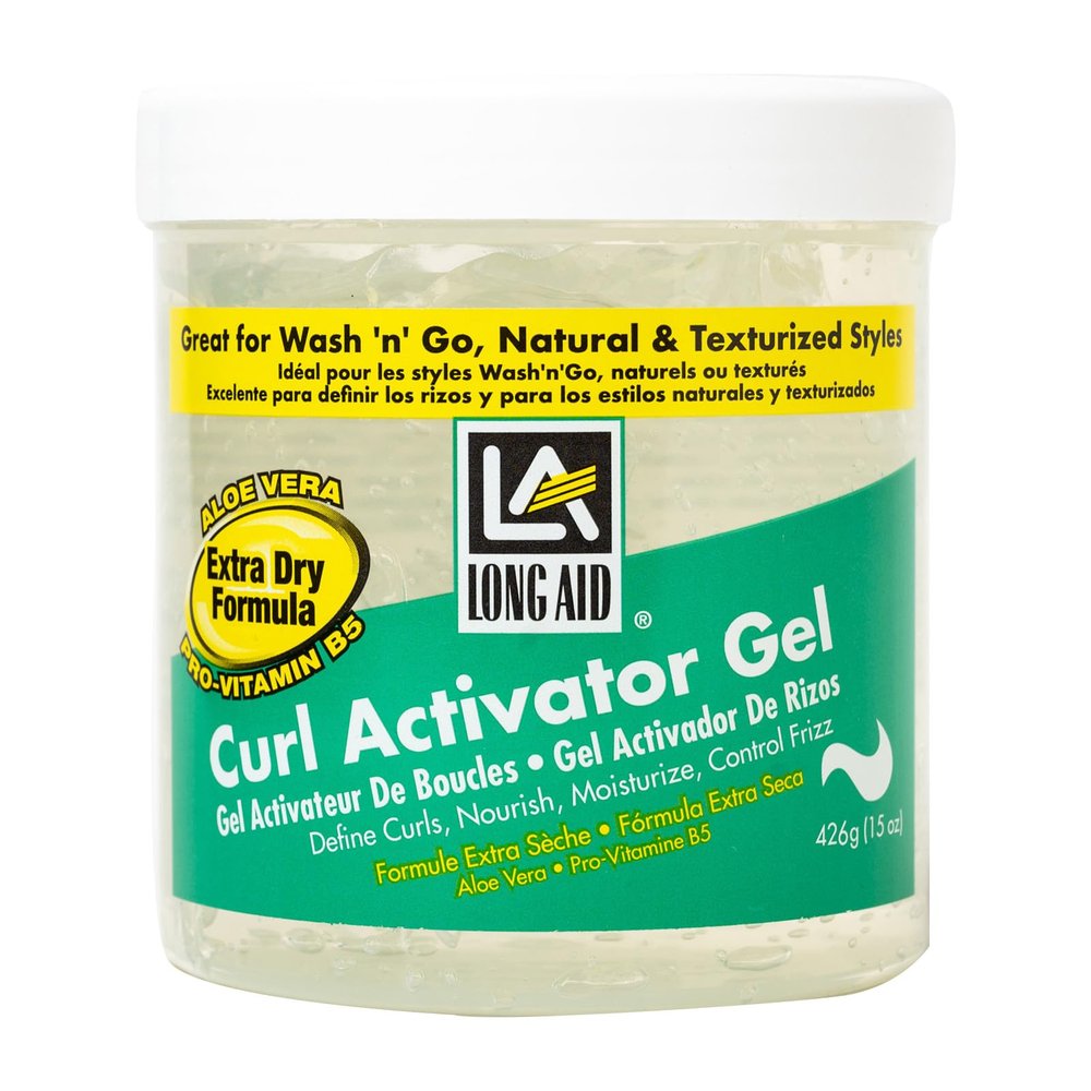 Ampro Long-Aid Activator Gel - Enriched with Aloe Vera, Protein, and Vitamin B Complex - Brings Essential Moisture to Strands - Defines Your Natural Curls - Extra Dry - 15 oz