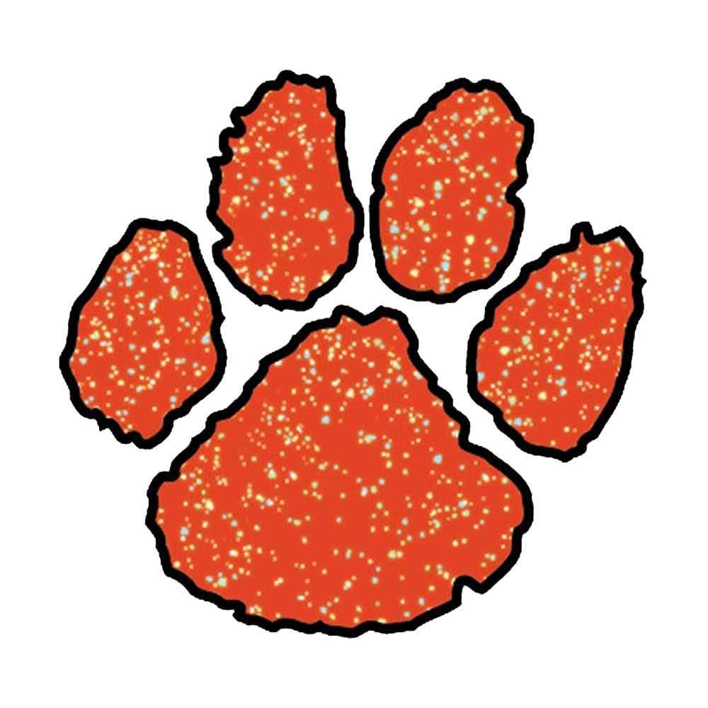 Anderson's Red Glitter Paw Body Decals Set, 100 per Package, Tattoos, Cheek Cheers, Eyeblacks, Fan Gear, Sports Fan Gear,School Spirit, Football Cheerleader Accessories, Homecoming