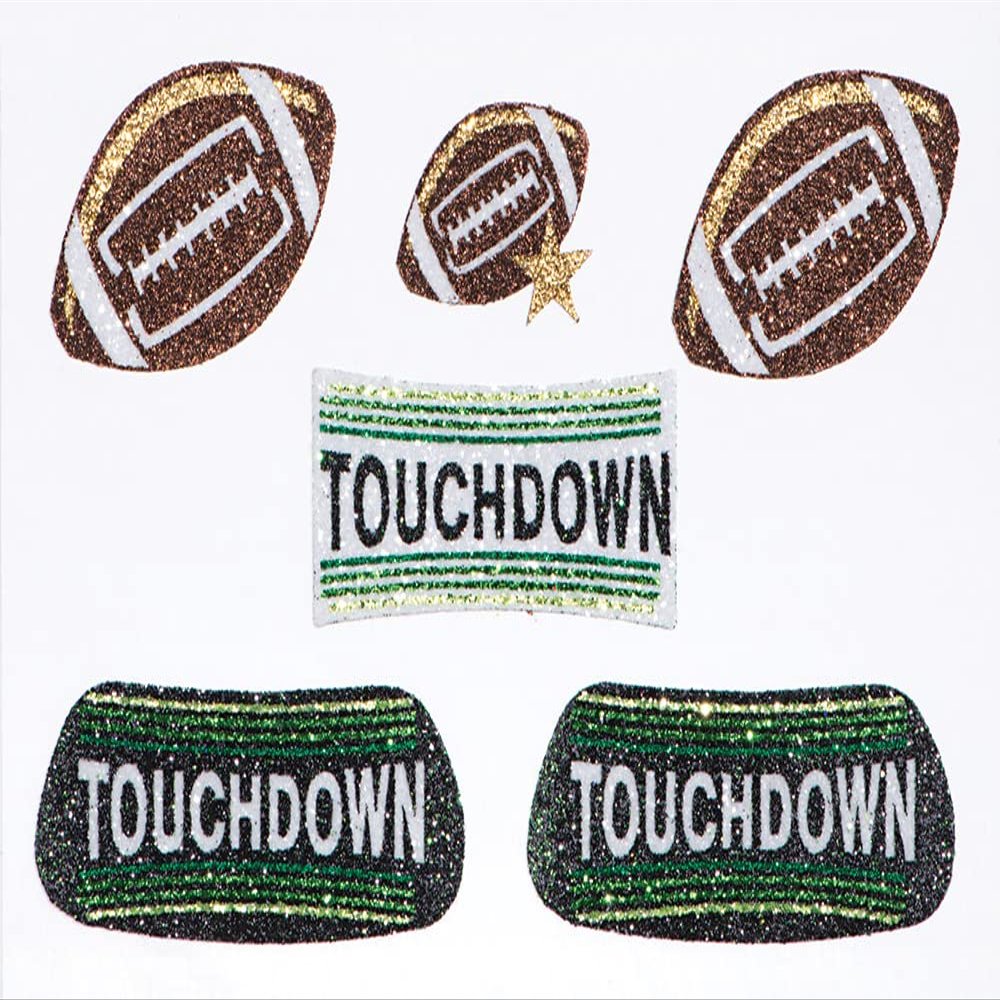 Anderson's Football and Touchdown Glitter EyeBlacks and Body Decals, 12 per Package, Tattoos, Cheek Cheers, Fan Gear, Sports Fan Gear,School Spirit, Football Cheerleader Accessories, Homecoming