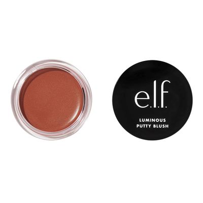e.l.f. Luminous Putty Blush, Putty-to-Powder, Buildable Blush With A Subtle Shimmer Finish, Highly Pigmented & Creamy, Vegan & Cruelty-Free, Barbados