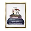 Stupell Industries Glam Fashion Book Set With Makeup, Design by Amanda Greenwood, 24 x 30, Gold Floater Framed view 1