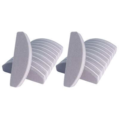 20 PCs Nail Buffers, Double Sided Nail Files Buffer Blocks 100/180 Grit Portable Washable Sanding Buffing File Arc Shape (Grey)