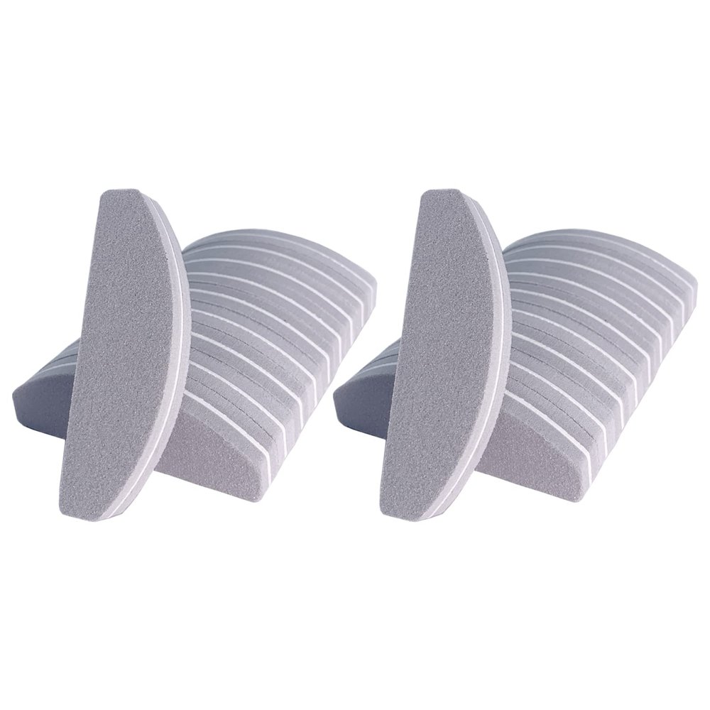 20 PCs Nail Buffers, Double Sided Nail Files Buffer Blocks 100/180 Grit Portable Washable Sanding Buffing File Arc Shape (Grey)