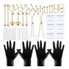58PCS Body Piercing Kit Surgical Steel 14G 16G BCR CBR Labret Lip Rings Cartilage Daith Earrings Belly Button Rings Nose Septum Piercing Jewelry Needles Gloves Clamps Tools view 1