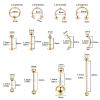 58PCS Body Piercing Kit Surgical Steel 14G 16G BCR CBR Labret Lip Rings Cartilage Daith Earrings Belly Button Rings Nose Septum Piercing Jewelry Needles Gloves Clamps Tools view 2