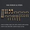 58PCS Body Piercing Kit Surgical Steel 14G 16G BCR CBR Labret Lip Rings Cartilage Daith Earrings Belly Button Rings Nose Septum Piercing Jewelry Needles Gloves Clamps Tools view 4