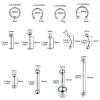 58PCS Body Piercing Kit Surgical Steel 14G 16G BCR CBR Labret Lip Rings Cartilage Daith Earrings Belly Button Rings Nose Septum Piercing Jewelry Needles Gloves Clamps Tools view 2