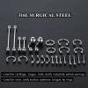 58PCS Body Piercing Kit Surgical Steel 14G 16G BCR CBR Labret Lip Rings Cartilage Daith Earrings Belly Button Rings Nose Septum Piercing Jewelry Needles Gloves Clamps Tools view 4
