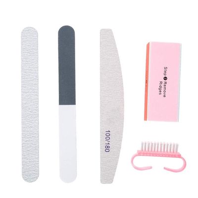 5pcs Set Nail Files Powder Brush Durable Buffing Grit Accessories UV Gel Polish Tools Dead Skin Cuticle Remover DIY Art Supplies