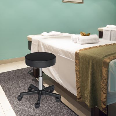 Bituman Adjustable Swivel Stool with Wheels, Drafting Task Chairs, Saddle Stool, Modern Upholstered Height Bar Stools PU Leather Counter Stools, for Massage and Salon Office Facial Spa Medical Tatoo