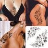 Tazimi 10 Sheets 3D Black Flower Rose Temporary Tattoos For Women, Waterproof Fake Body Art Arm Sketch Tattoo Stickers For Women Girls view 1