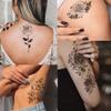 Tazimi 10 Sheets 3D Black Flower Rose Temporary Tattoos For Women, Waterproof Fake Body Art Arm Sketch Tattoo Stickers For Women Girls view 3