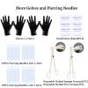 58PCS Body Piercing Kit Surgical Steel 14G 16G BCR CBR Labret Lip Rings Cartilage Daith Earrings Belly Button Rings Nose Septum Piercing Jewelry Needles Gloves Clamps Tools view 3