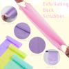 4 Pcs Exfoliating Back Scrubber with Handles,Nylon Back Exfoliator Extended Length Back Washers Stretchable Exfoliating Washcloth Pull Strap Shower Scrubber for Body Cleans Skin Massages for Women Men view 3