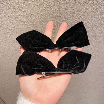 2Pcs Bow Hairpin for Women Girls Headdress Bangs Hairclip Hairgrips Cute Back Head Top Clip Hair Accessories (Color : A)
