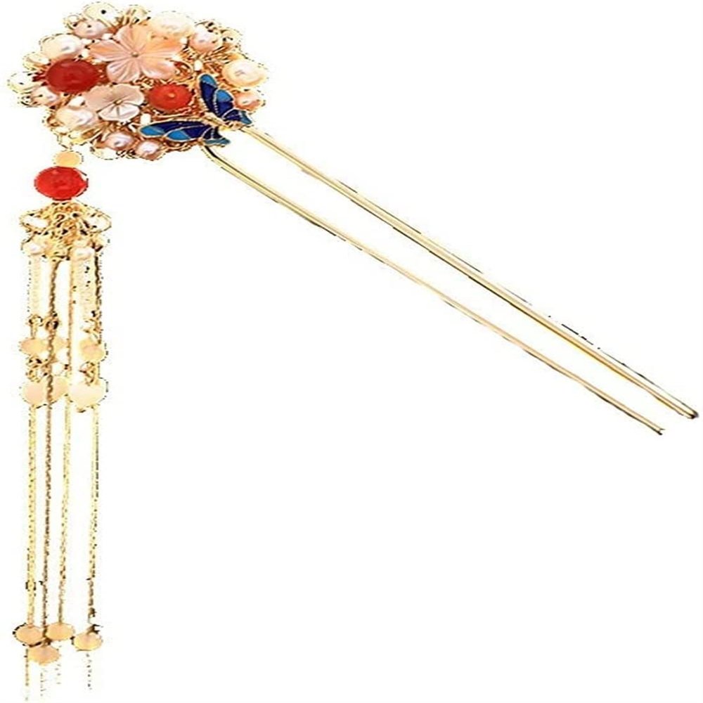 Retro Chinese Hairpins Clips Pearls Hair Sticks Flower Headpieces for Women Dress Hair Decor Jewelry Accessories