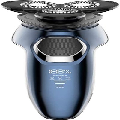 JYYBN Electric Razor, Electric Shavers for Men, Dry Wet Waterproof Mens Rotary Facial Shaver, Face Shaver Cordless Travel USB Rechargeable with Beard Trimmer LED Display for Shaving Husband Dad