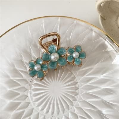 Style Metal Crab Claw Clip Flower Hair Claw Gorgeous Small Clips for Women Girls Charm Barrette Hair Accessories (Color : E)