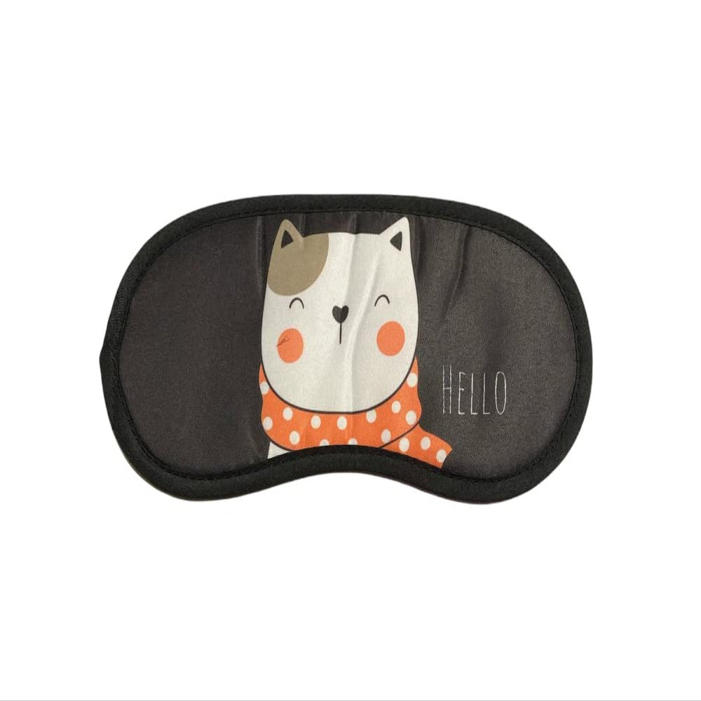 Cute Cat Theme Sleeping Mask w/ Elastic Back for Sleep or Travel (Style 829E)