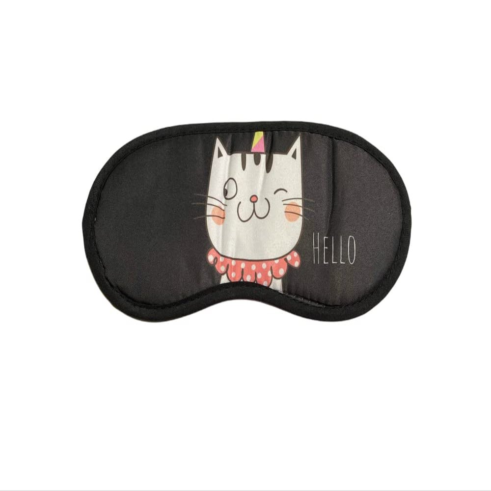 Cute Cat Theme Sleeping Mask w/ Elastic Back for Sleep or Travel (Style 832E)