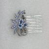 Faship Gorgeous Dark Blue Rhinestone Crystal Floral Hair Comb view 3