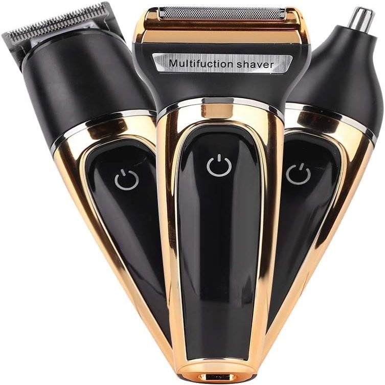 JYYBN 3 in 1 Electric Shaver, Hair Clippers Nose Hair Trimmer Kit Electric Beard Shaver for Men Multi Function USB Fast Charging Grooming Kit Precision Haircut Trimmer for Home