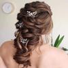 Unicra Bride Wedding Crystal Hair Pins Flower Bridal Hair Pieces Wedding Hair Accessories for Women and Girls Pack of 3 (Green) view 4