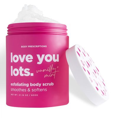 Body Prescriptions Exfoliating Body Scrub  Body Cleanser for Nourished, Ultra-Smooth Skin, Vanilla and Mint (Love You Lots)