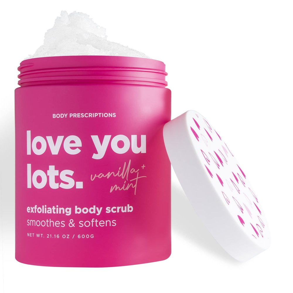 Body Prescriptions Exfoliating Body Scrub  Body Cleanser for Nourished, Ultra-Smooth Skin, Vanilla and Mint (Love You Lots)